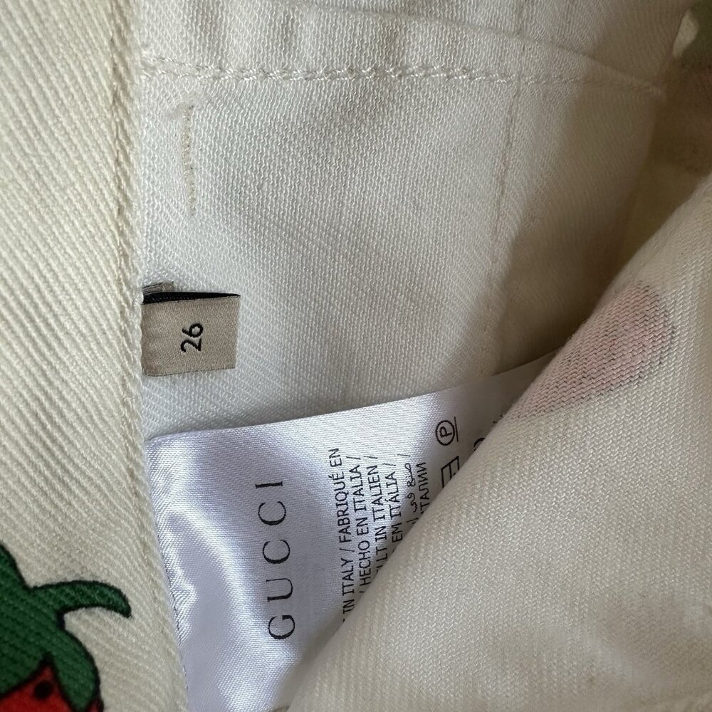 NWT GUCCI Shorts Cotton Twill Strawberry Sz 26 100% Authentic Women’s - Picture 14 of 14